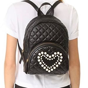Boutique Moschino Quilted Heart Leather Backpack